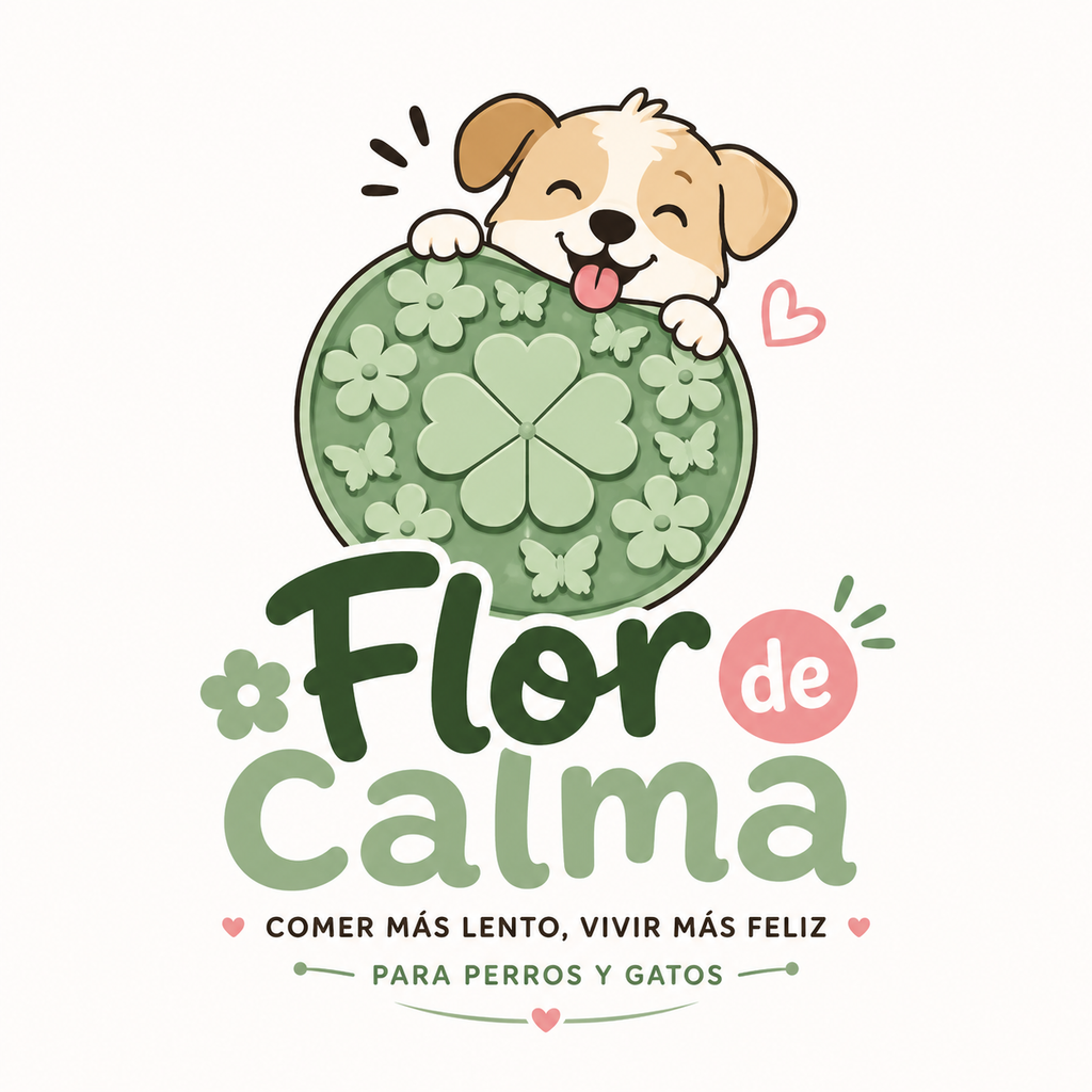 🌼 Flor de Calma | Comedero Lento Antiansiedad para Perros y Gatos