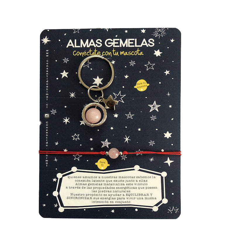 Almas Gemelas – Set Pulsera Humano + Colgante Perrito (Piedra Natural) 🐾✨
